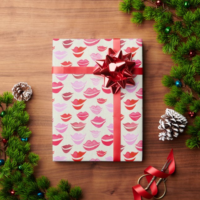 Watercolor Lips Wrapping Paper (Holiday Gift)