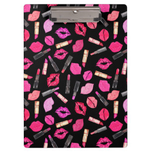 Watercolor Lipstick Pattern Makeup Artist Clipboar Clipboard
