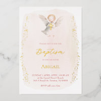 watercolor little angel Baptism baby girl