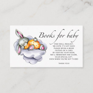 Watercolor little baby bunny books for baby ticket enclosure card