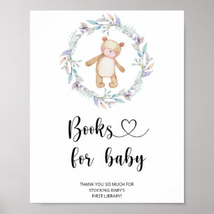 Watercolor little bear, books for baby poster