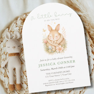 Watercolor Little Bunny Easter Spring Baby Shower Invitation