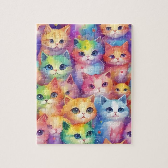 Watercolor Little Cats Jigsaw Puzzle (Vertical)