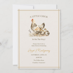Watercolor Little Chick Baby Shower Invitation