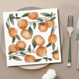 Watercolor Little Cutie Orange Citrus  Napkin