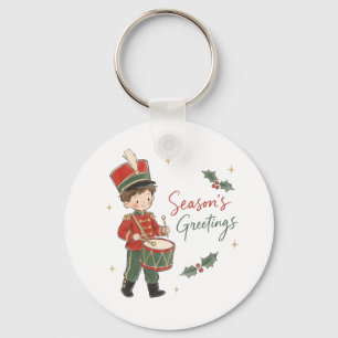 Watercolor Little Drummer Boy Key Ring