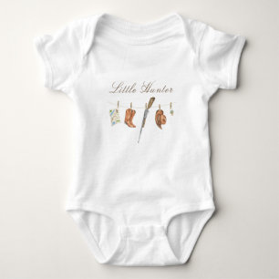 Watercolor Little Hunter Baby Shower Bodysuit