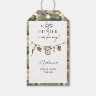    Watercolor Little Hunter  baby shower Gift Tags