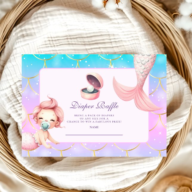Watercolor Little Pearl Diapper Raffle Enclosure Card (Creator Uploaded)