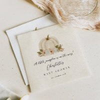 Watercolor Little Pumpkin Baby Shower Paper Napkin