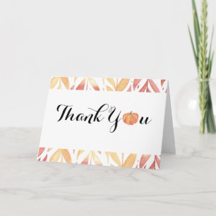 Watercolor Little Pumpkin Folded Thank You Card