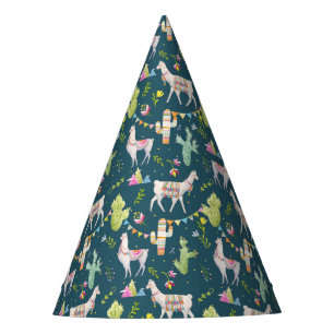 Watercolor Llama Flag Pattern Party Hat