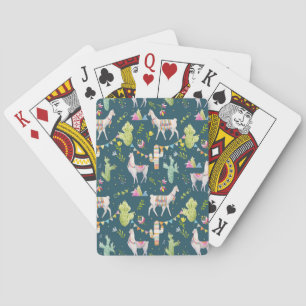 Watercolor Llama Flag Pattern Playing Cards