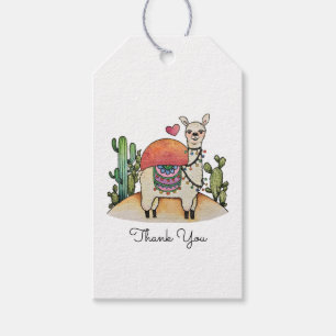 Watercolor Llama With Cactus Gift Tags