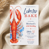 Watercolor Lobster Bake 30th Birthday