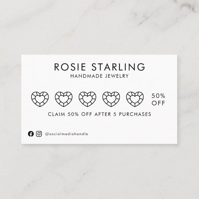 Watercolor Logo Handmade Jewellery Business Card (Back)