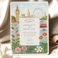Watercolor London Big Ben Wedding