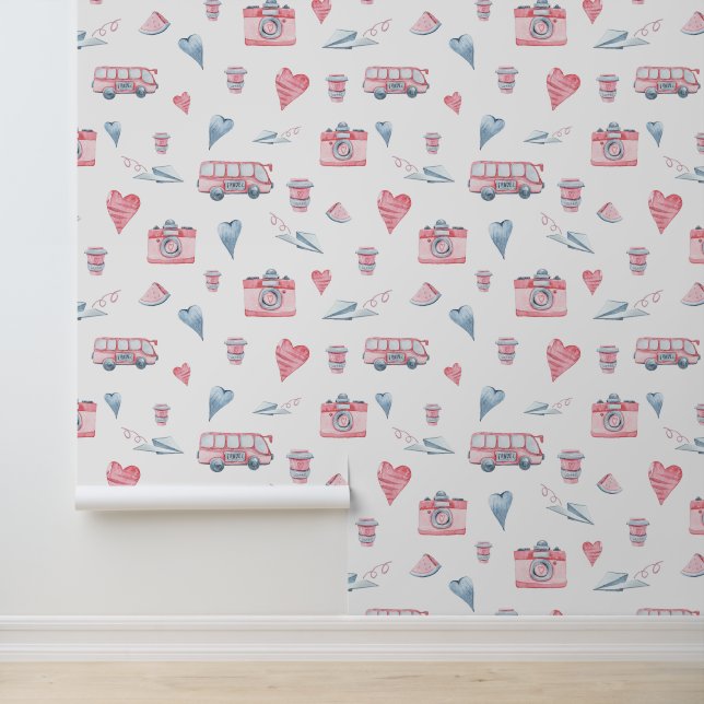 Watercolor London Pattern  Wallpaper (Application)