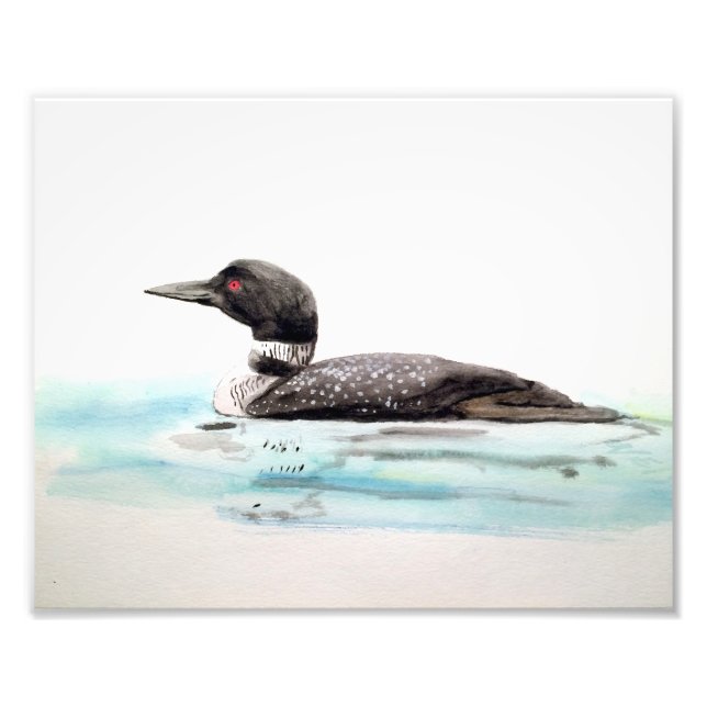 Watercolor Loon Art Photo Print (Front)
