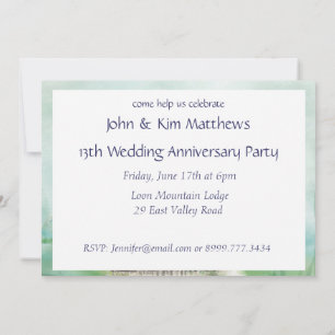 Watercolor Loon Bird Anniversary Party Invite