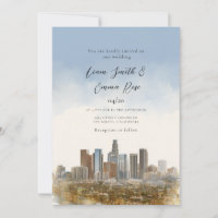 Watercolor Los Angeles Destination Skyline