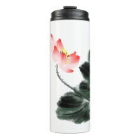 Watercolor Lotus Floral Chinoiserie Freehand Art