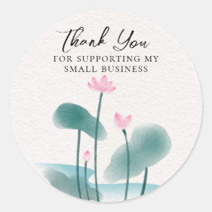 Watercolor Lotus Floral Thankful labels