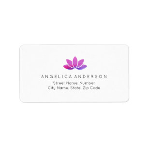 Watercolor Lotus Flower Address Label