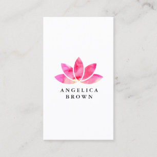 Watercolor Lotus Flower Business Card
