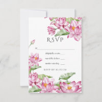Watercolor Lotus Flower Indian Wedding