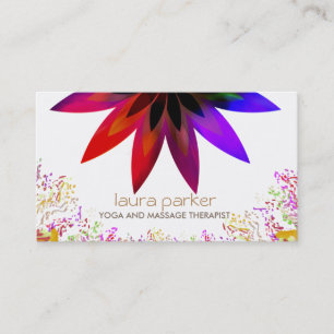 Watercolor Lotus Flower Logo Yoga Healing Health Business Card
