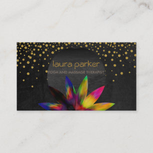 Watercolor Lotus Flower Logo Yoga Healing Health Business Card