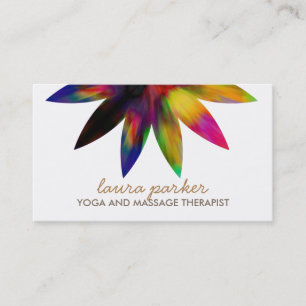 Watercolor Lotus Flower Logo Yoga Healing Health Business Card