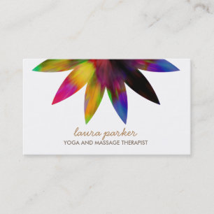 Watercolor Lotus Flower Logo Yoga Healing Health Business Card