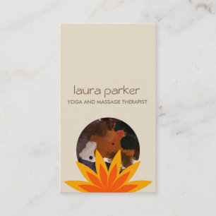 Watercolor Lotus Flower Logo Yoga Healing Health Business Card