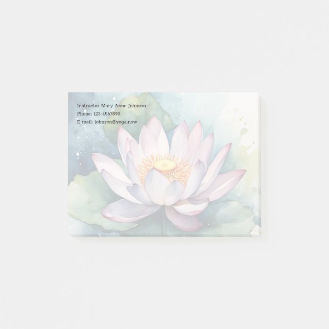 Watercolor Lotus Flower  Post-it Notes (Front)