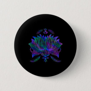 Watercolor Lotus Flower Pretty Yoga  6 Cm Round Badge