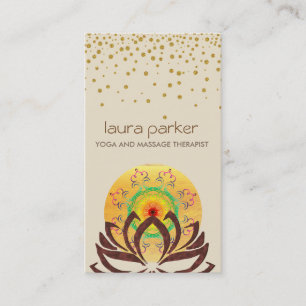 Watercolor Lotus Flower Yoga Instructor Holistic Business Card
