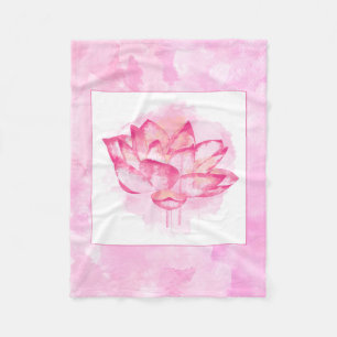 Watercolor Lotus Small Blanket