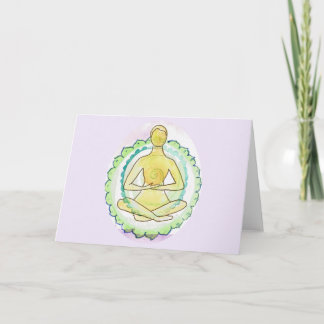 Watercolor Lotus Woman blank inside greeting card