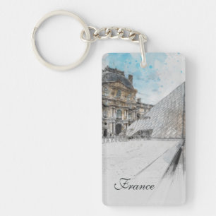 Watercolor Louvre Keychain – Paris Travel Souvenir