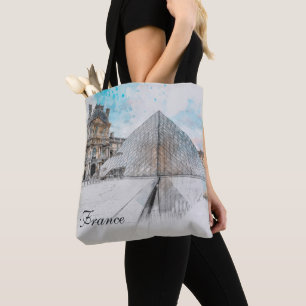Watercolor Louvre Tote Bag – Paris Travel Art