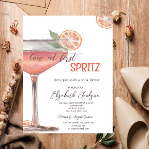 Watercolor Love at First Spritz Invitation