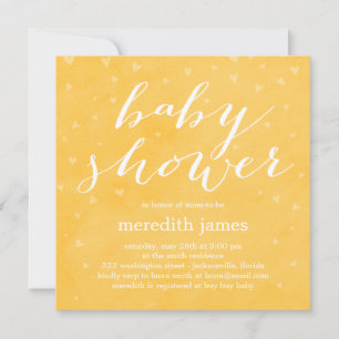 Watercolor Love Baby Shower Invitation - Lemon