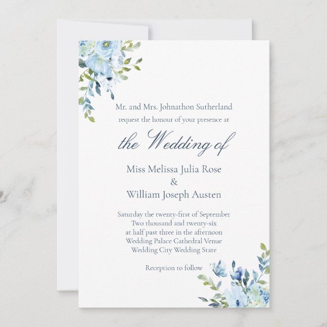 Watercolor Love is Patient Christian Wedding Invitation (Front)