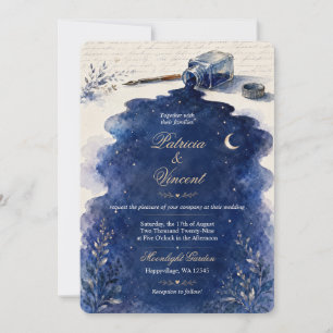 Watercolor Love Story Wedding Invitation