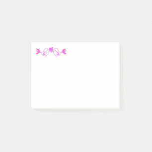 Watercolor Lovebirds Purple Pink Lavender Wedding Post-it Notes