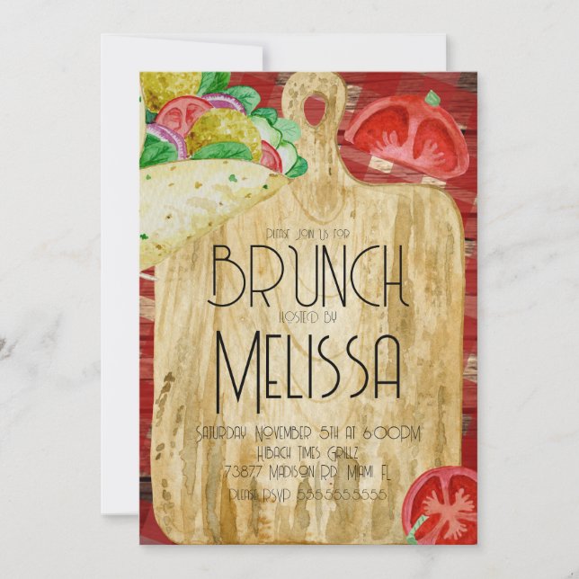 Watercolor Lunch Brunch Networking Office Event   Invitation (Front)