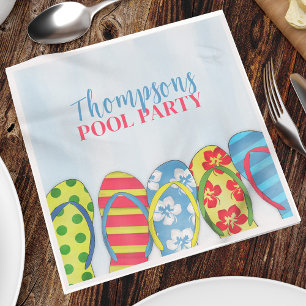 Watercolor Luncheon Summer Pool Party Napkin