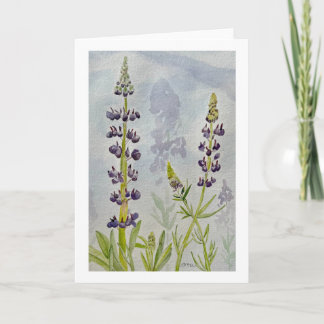 Watercolor Lupines Blank Card